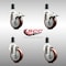 Service Caster 4 Inch 316SS Maroon Poly Swivel 1-1/4 Inch Stem Caster Lock Brake SCC, 2PK SS316TTLEX20S414-PPUB-MRN-2-S-2-114 - alternate 2